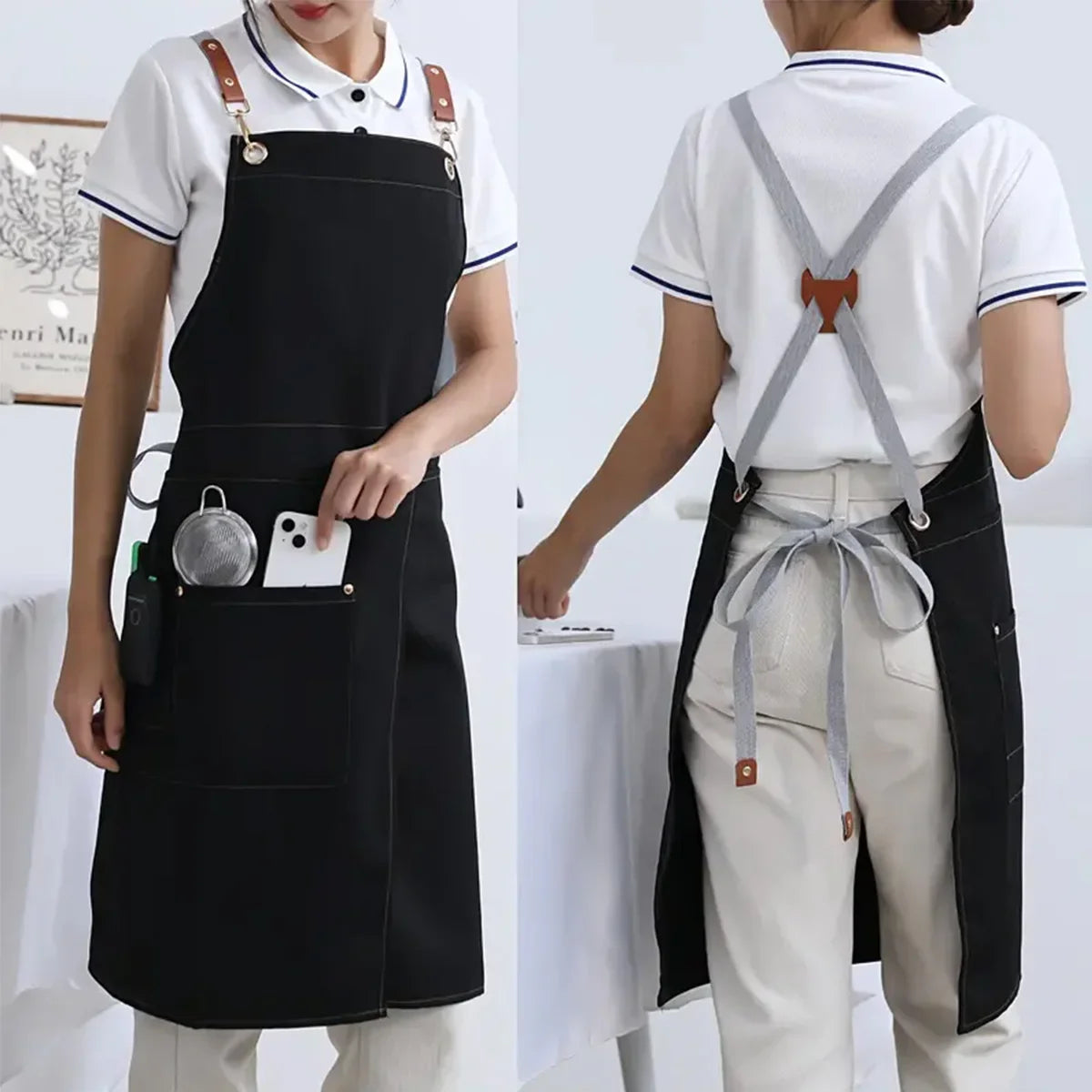 WorkEase Waterproof Canvas Split Apron