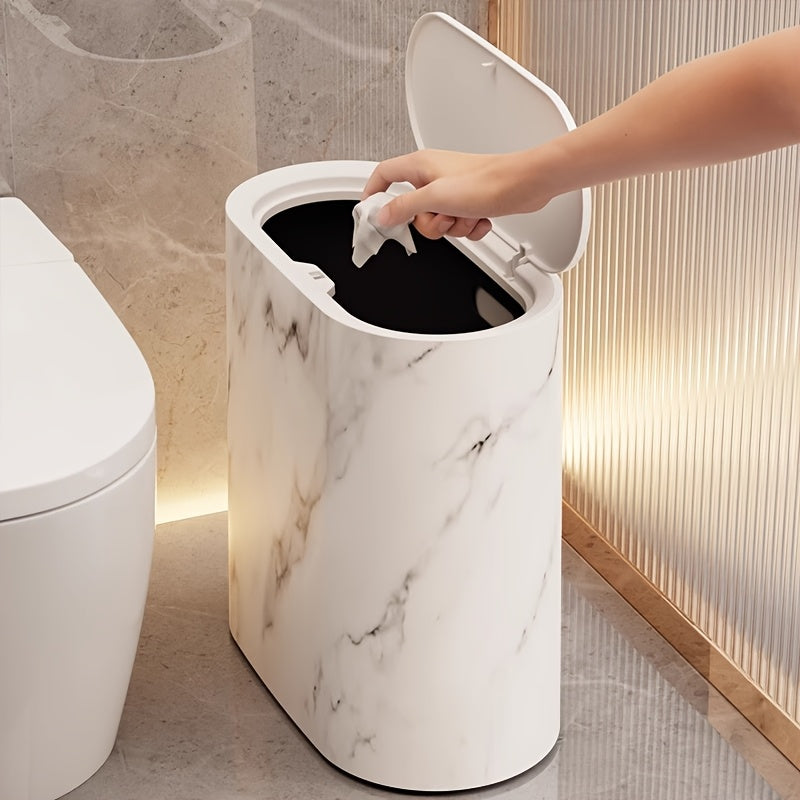 Marble Pattern Trash Can with Lid