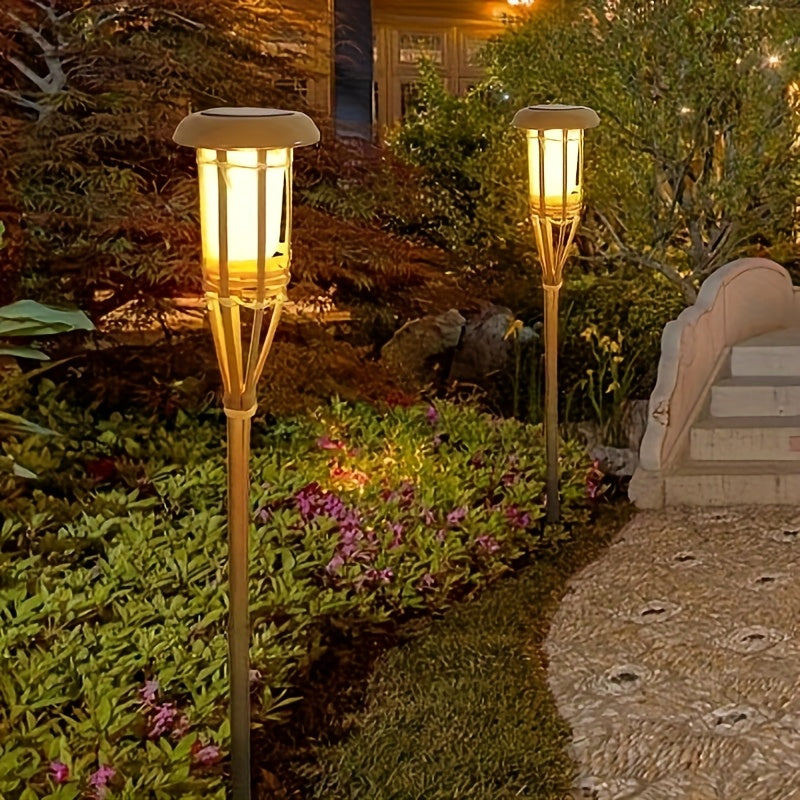 Solar Bamboo Flame Lights, 2-Pack