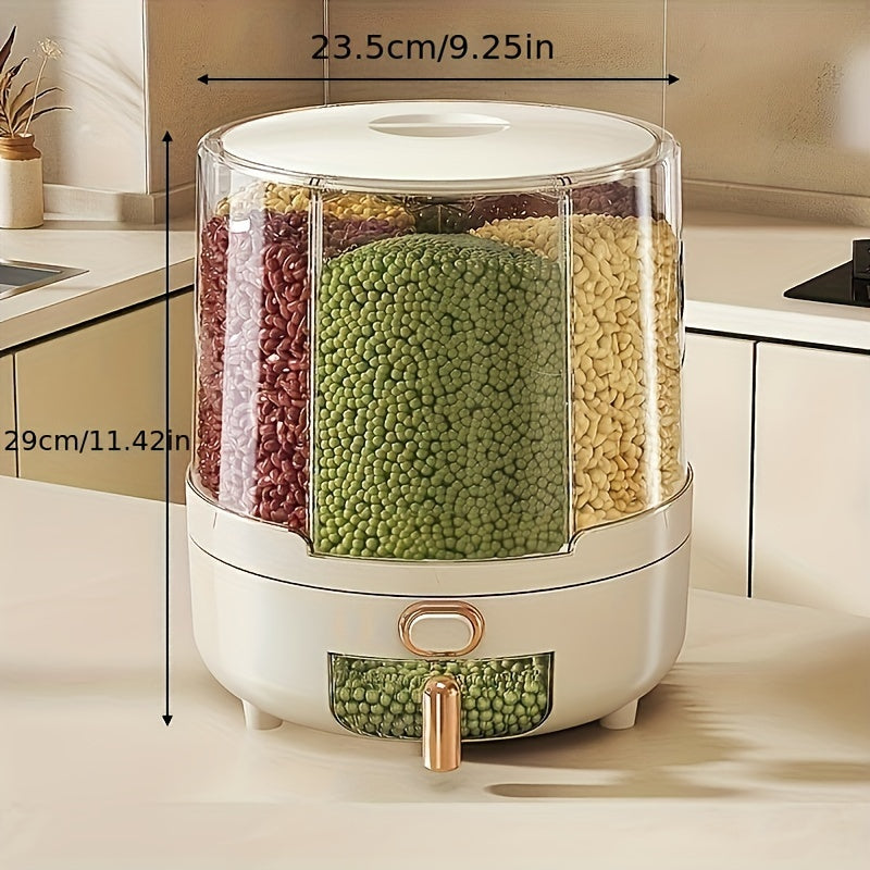 Rotating Airtight Grain and Cereal Dispenser