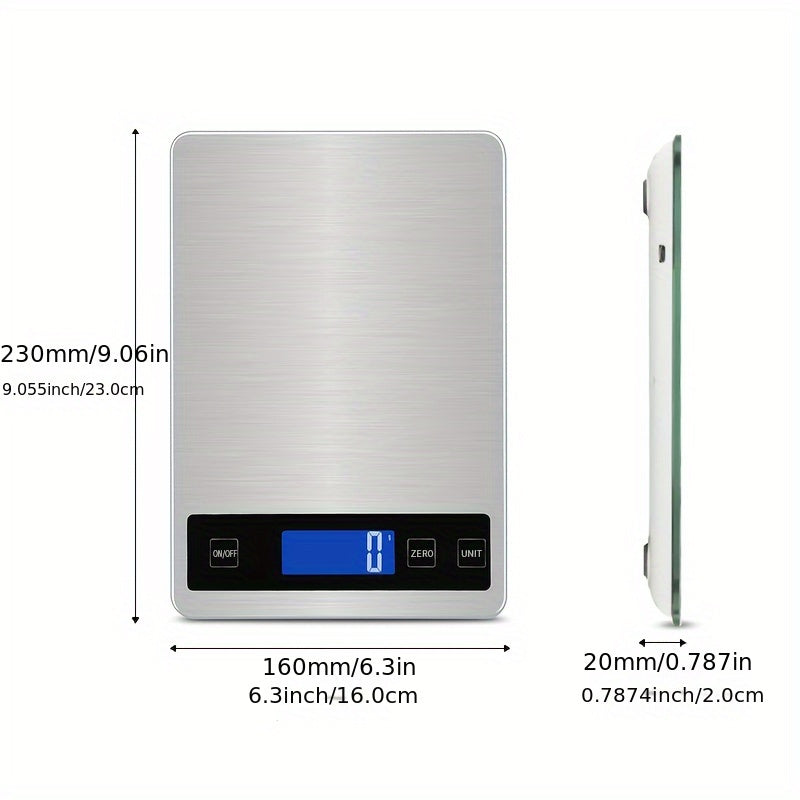 15kg Digital Kitchen Scale, USB Rechargeable