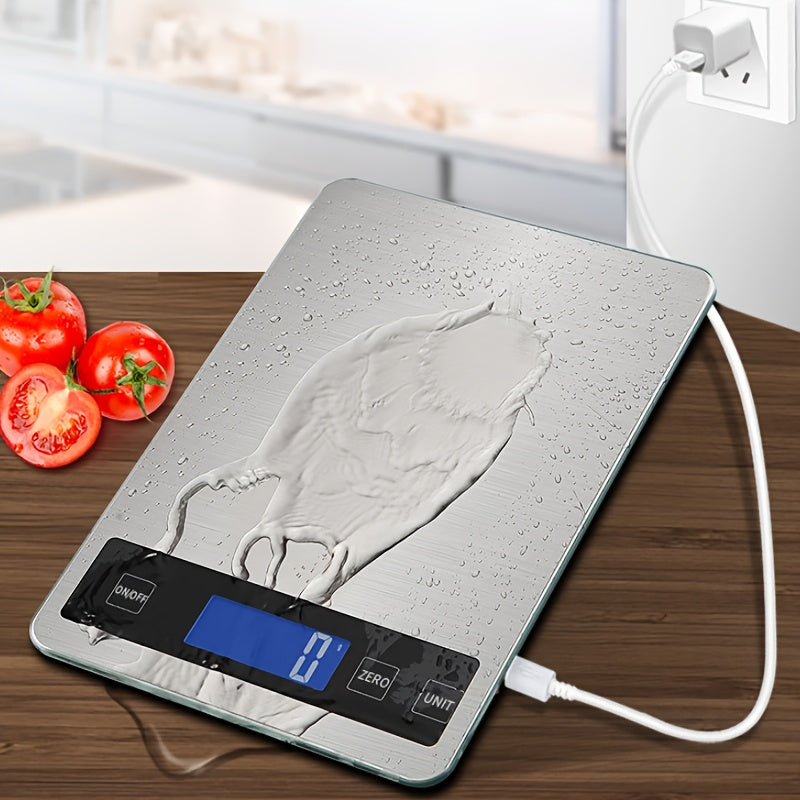 15kg Digital Kitchen Scale, USB Rechargeable