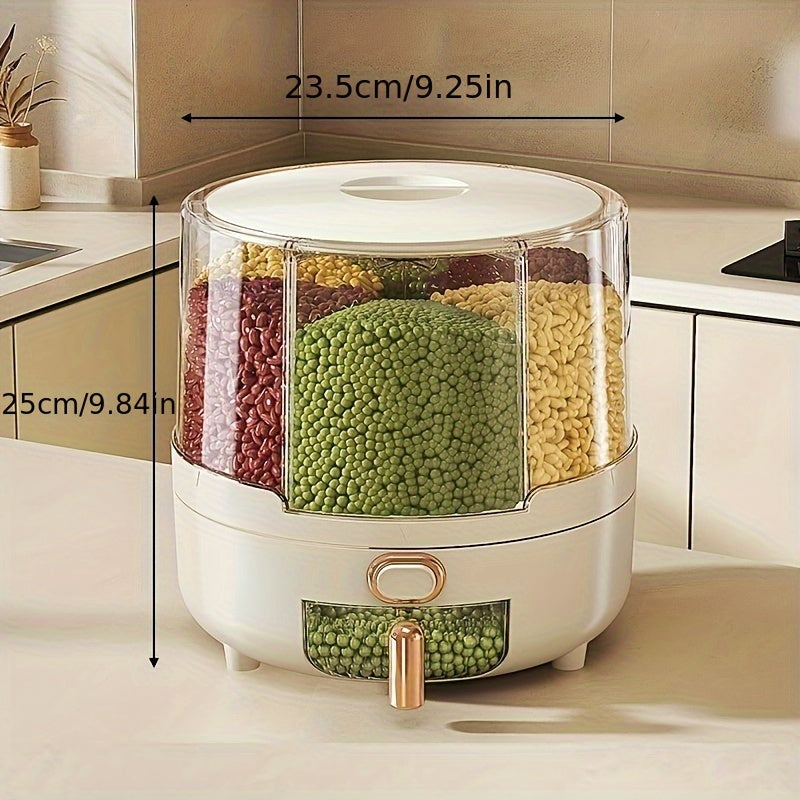 Rotating Airtight Grain and Cereal Dispenser