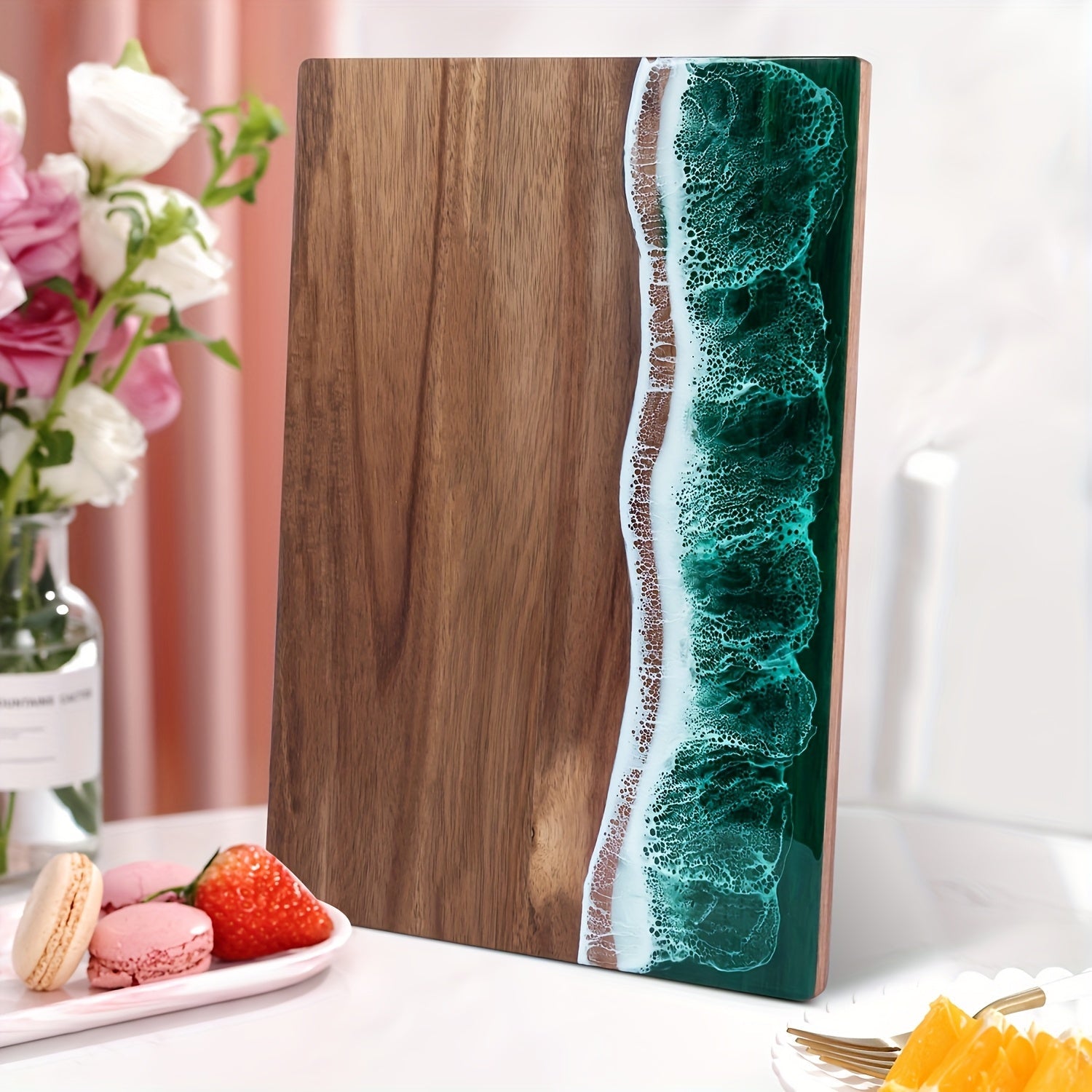 Wave Resin Acacia Wood Cutting Board