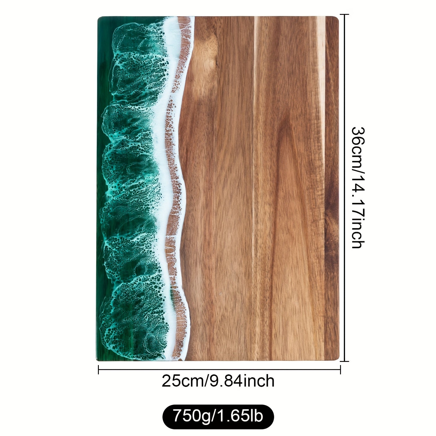 Wave Resin Acacia Wood Cutting Board