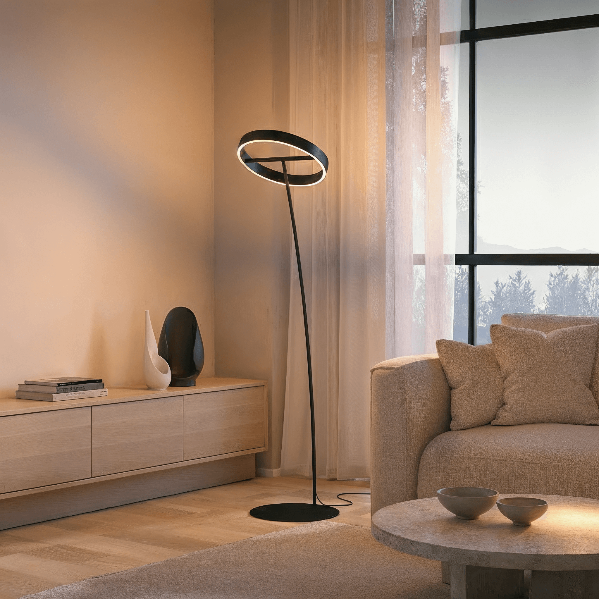 Floor Lamp LED Lighting Remote Control Adjustable Design - Image 1