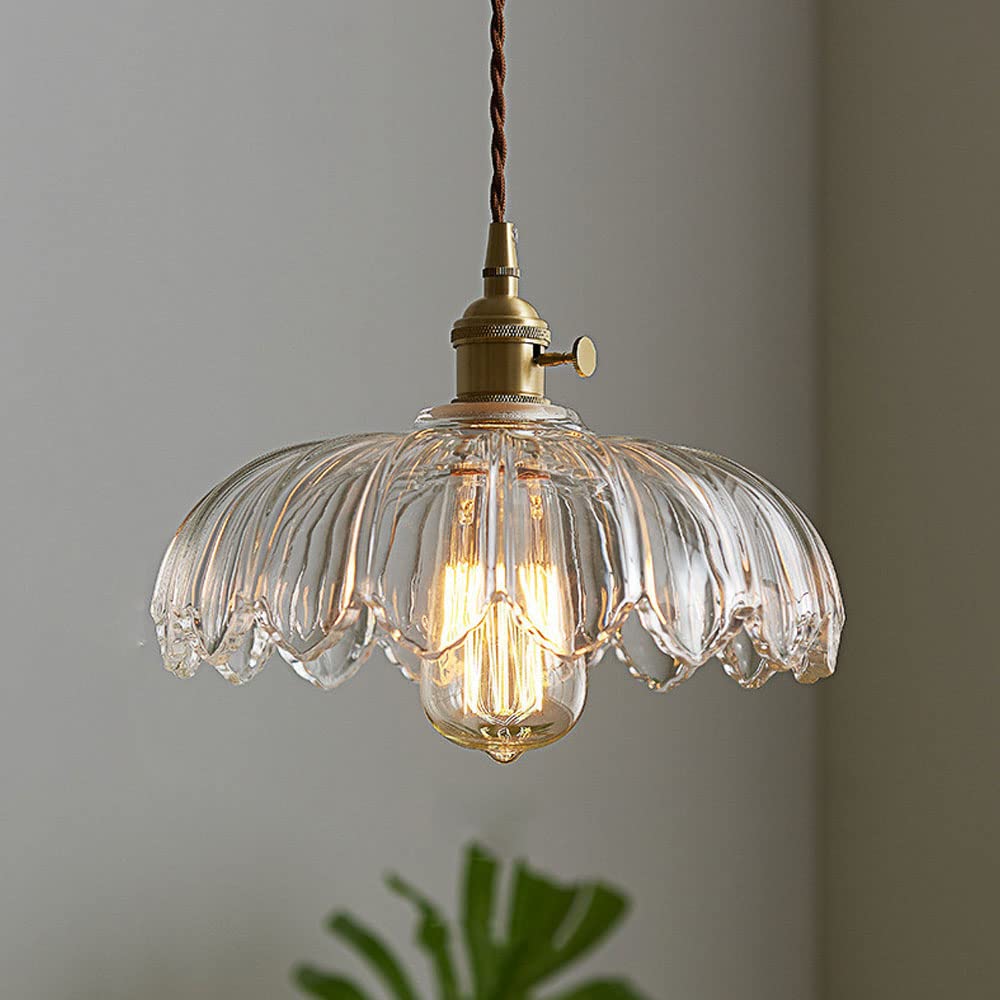 Vintage Coloured Glass Flower Pendant Lamp