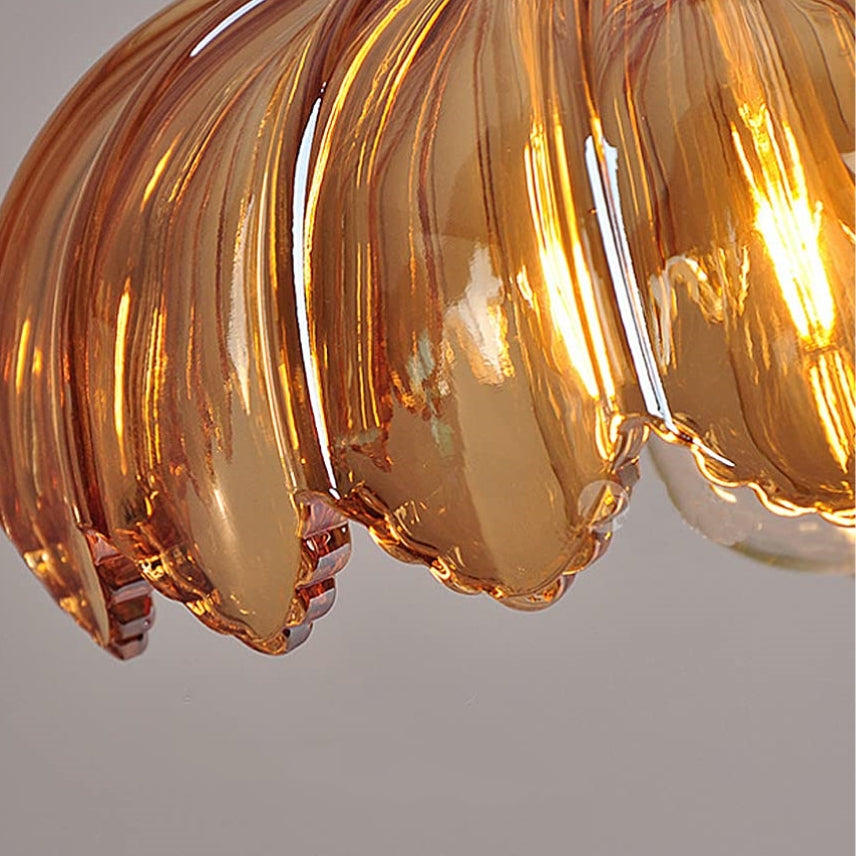 Vintage Coloured Glass Flower Pendant Lamp