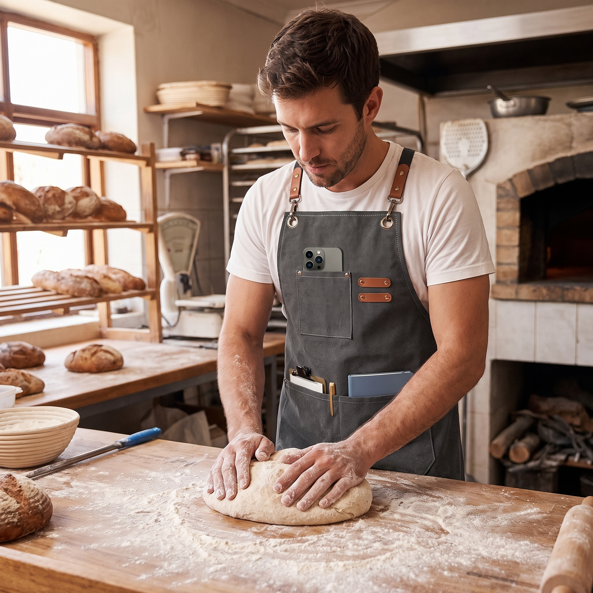 ProWear Canvas Kitchen Apron in use