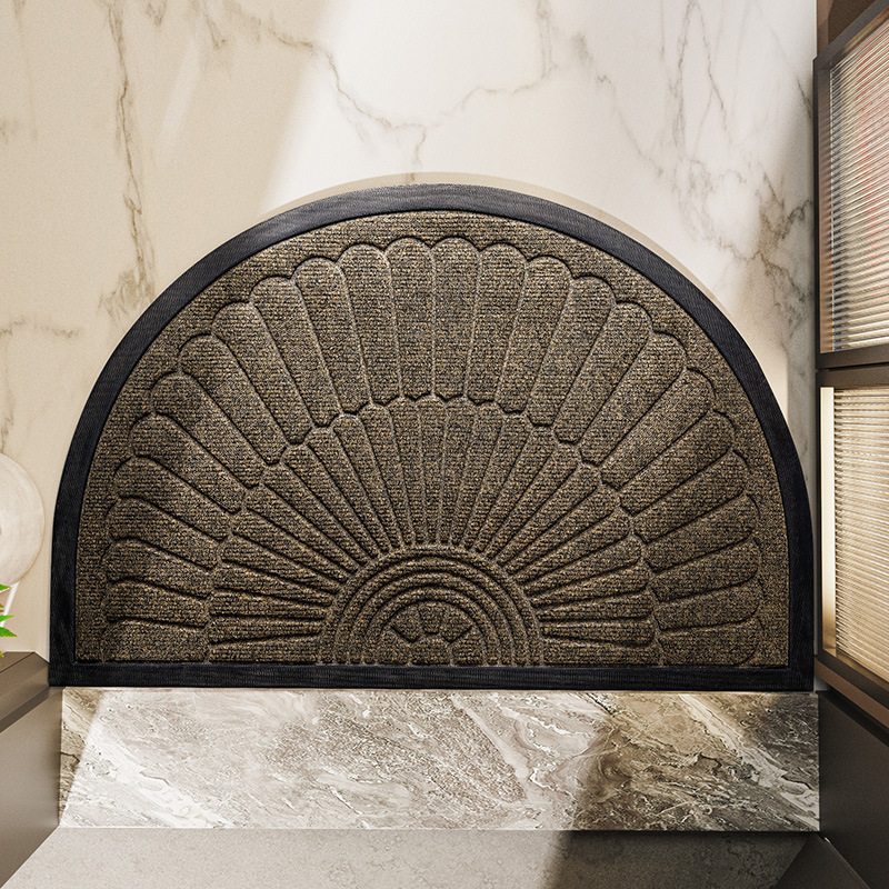 Semi-Circular Non-Slip Rubber Door Mat