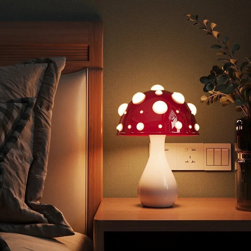 LED Amanita Mushroom Table Lamp
