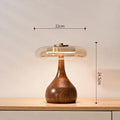 Andi Glass, Brass and Wood Table Lamp